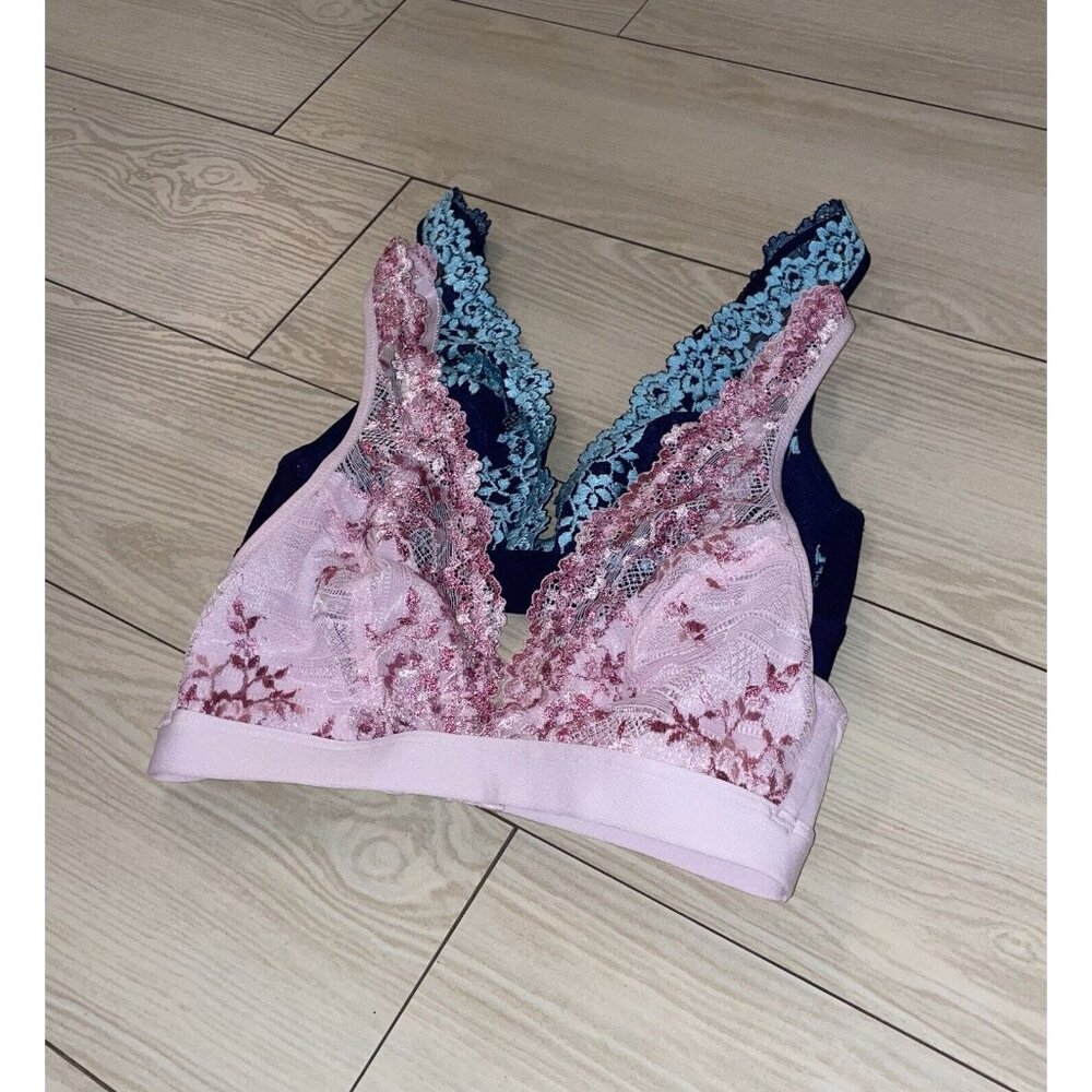 Lot 2 Wacoal 852191 Embrace Lace Wire Free Bras Bralette Unpadded Womens 34